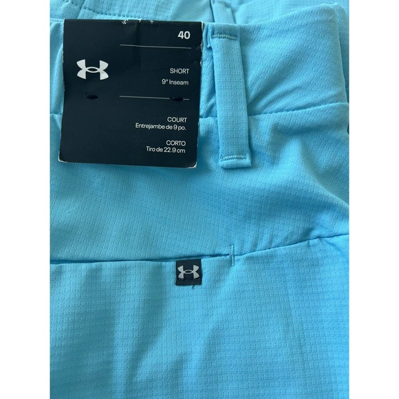Under Armour Performance Golf Shorts 4 Way Stretch UA 40 9 In Inseam Storm Woven - Picture 4 of 11